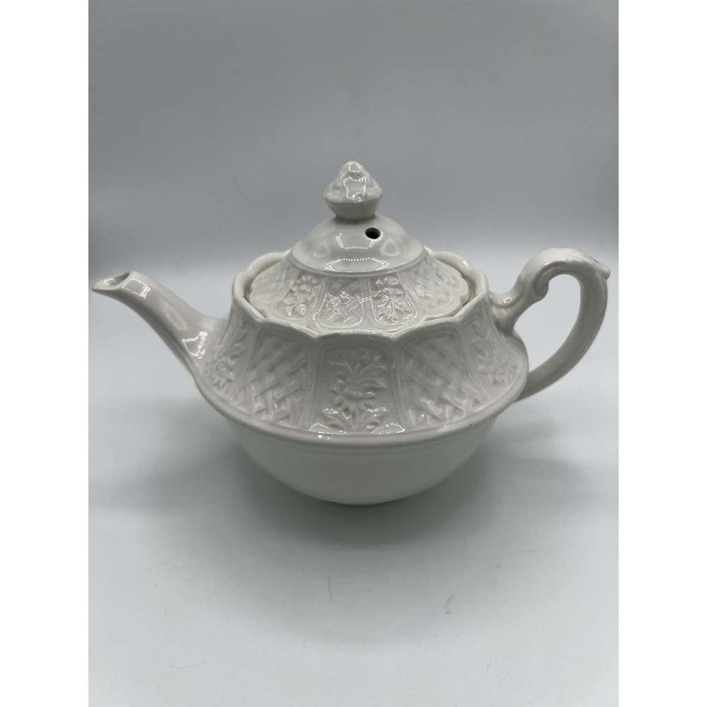 Royal Cauldon England Tea Pot Bristol‎ Garden VTG Floral Weave Pattern